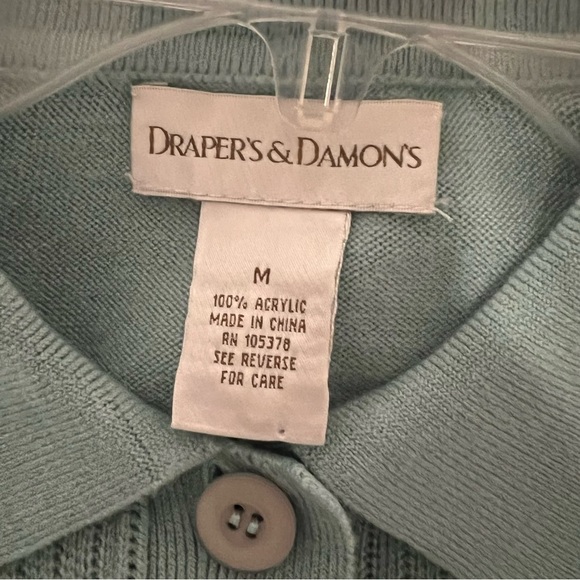 DRAPERS & DAMONS button down blouse and cardigan medium - Picture 9 of 10